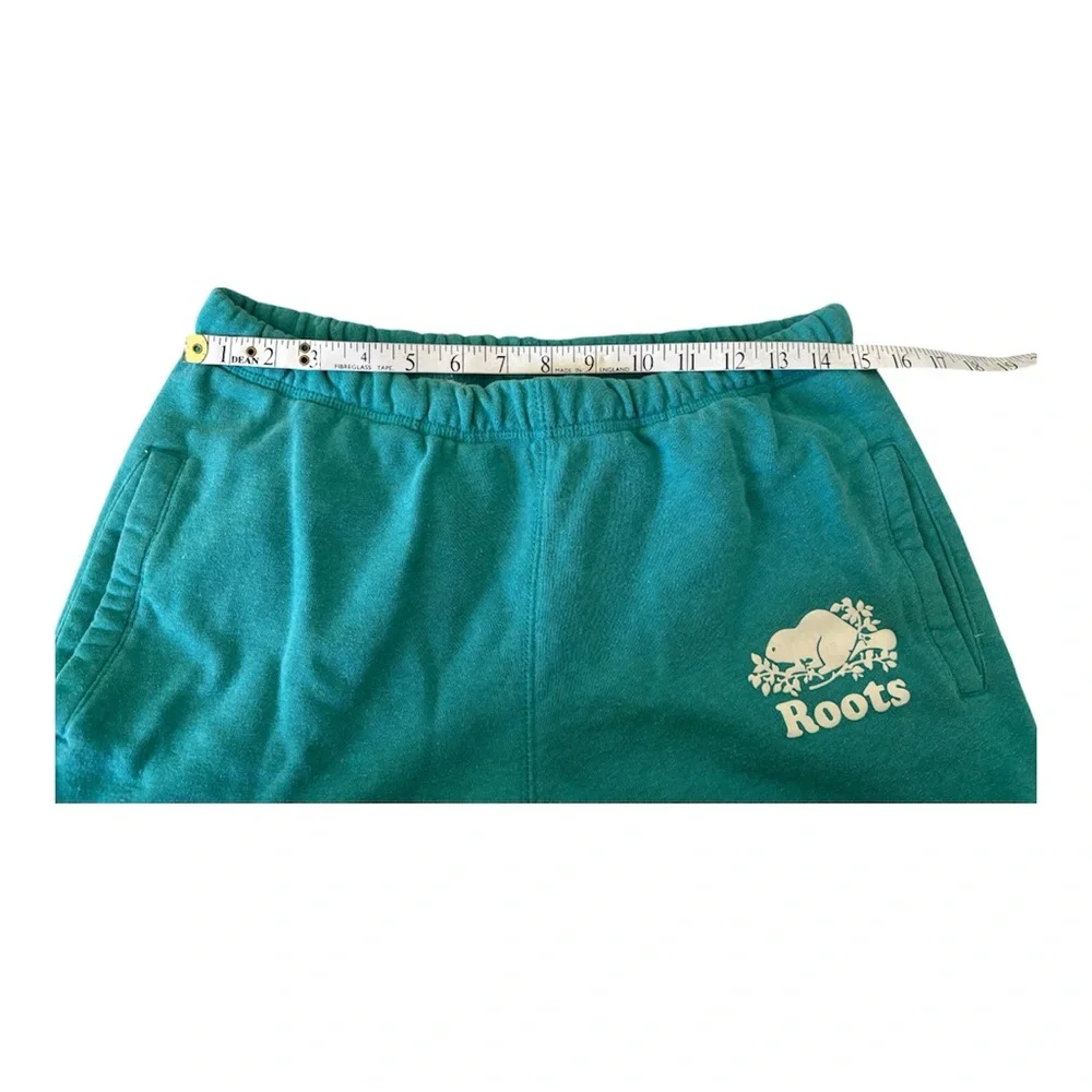 Roots Sweat Shorts Green Cotton Terry Knit Relaxed Fit Size Medium - Picture 7 of 9